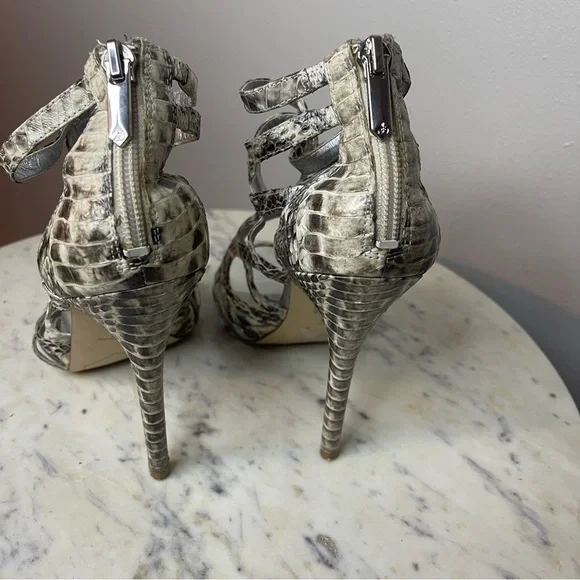 Sam Edelman Eden Heels Size 7M snakeskin shoes Leather - Picture 5 of 7